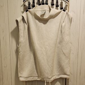 Varley Cream Sleeveless Hoodie